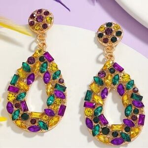 Multicolor Gemstone Teardrop Earrings